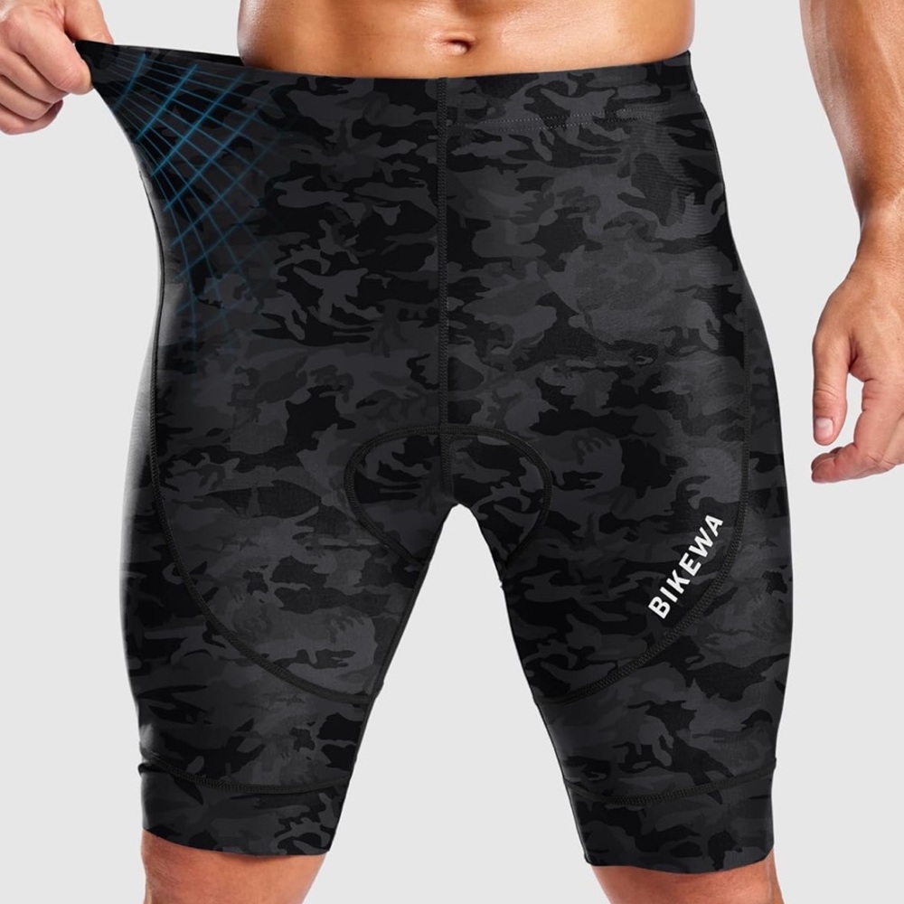BIKEWA Black Camo Cycling Shorts